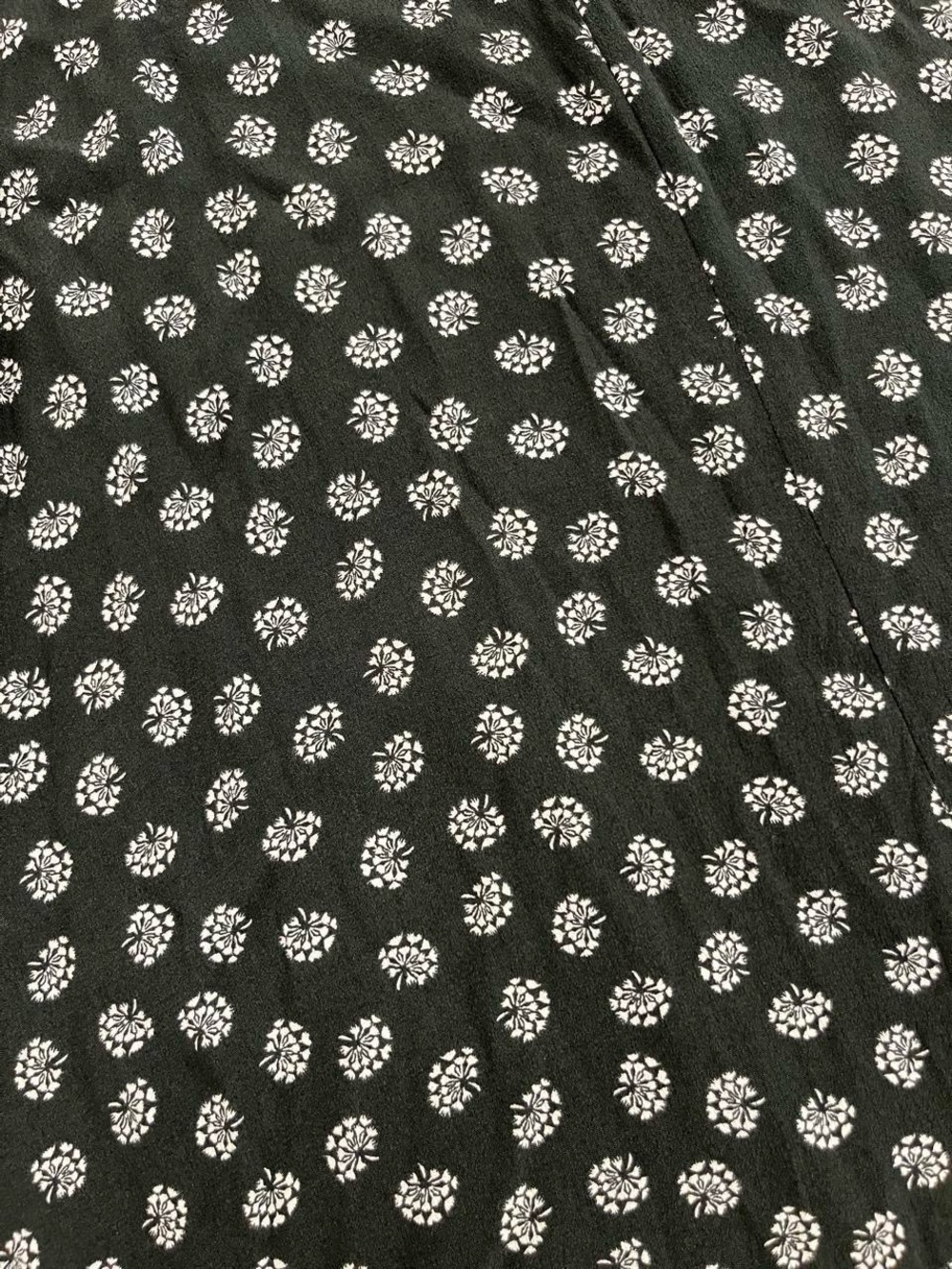 LOFT Black Long-Sleeve Midi Dress with White Floral Print - Picture 12 of 12
